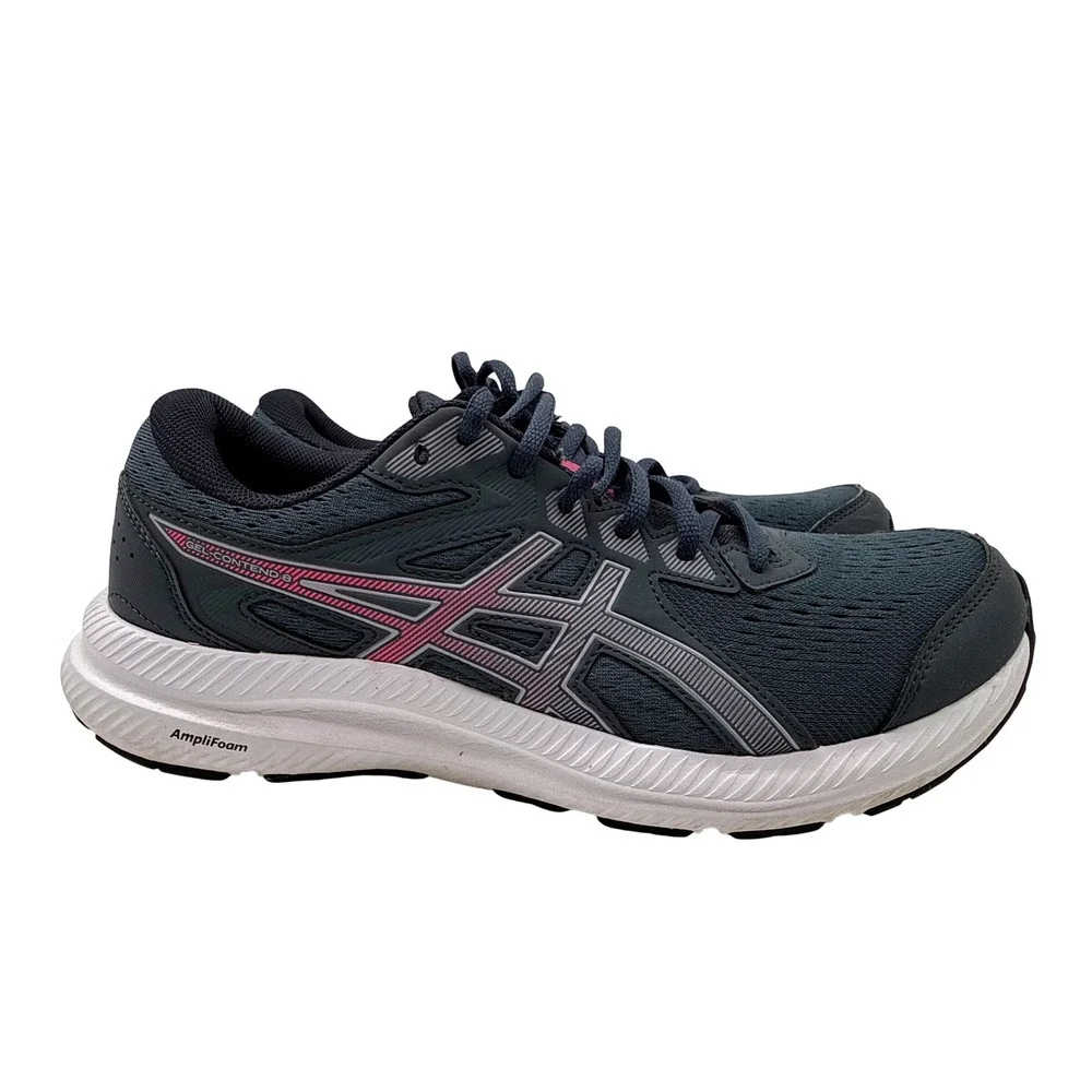 ASICS Gel-Contend 8 Running Shoes Womens 10 Grey Pink Excellent 1012B320
